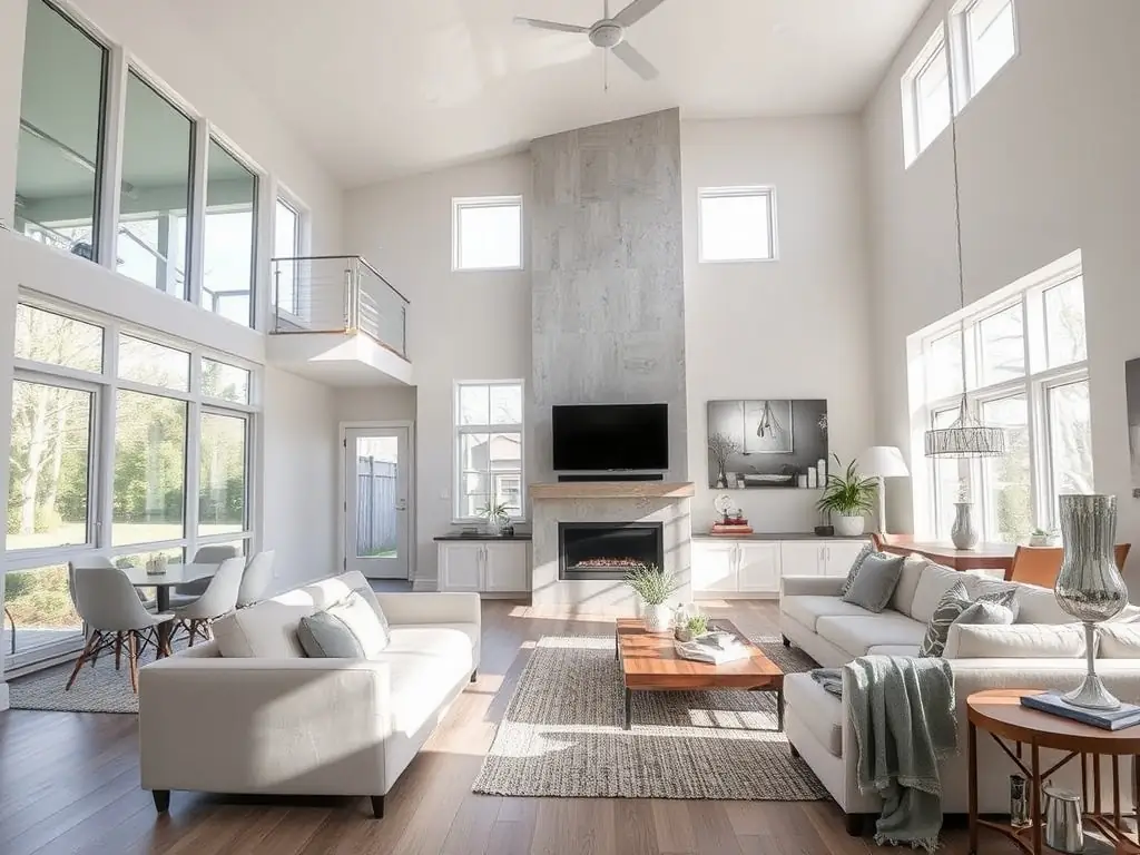 A fully renovated home interior with modern design elements.